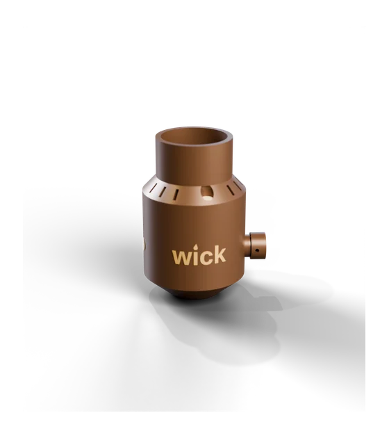 wick in Dark bronze with a gold wordmark